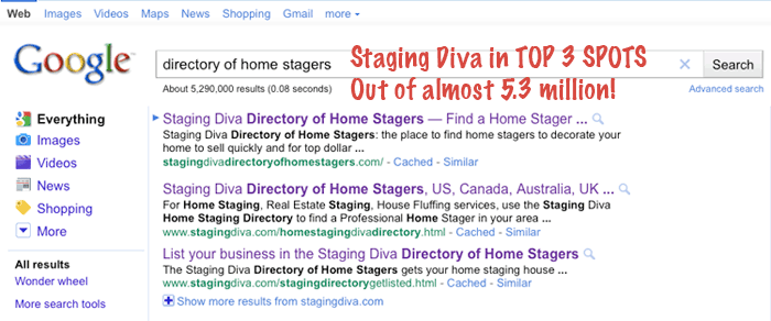 Directory of Home Stagers number one on Google