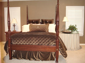 master bedroom after staging