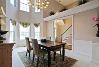 dining room after staging by Gary Baugh