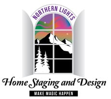 home staging business logo northern lights