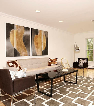 home staging transformation living room by Lori Carbone